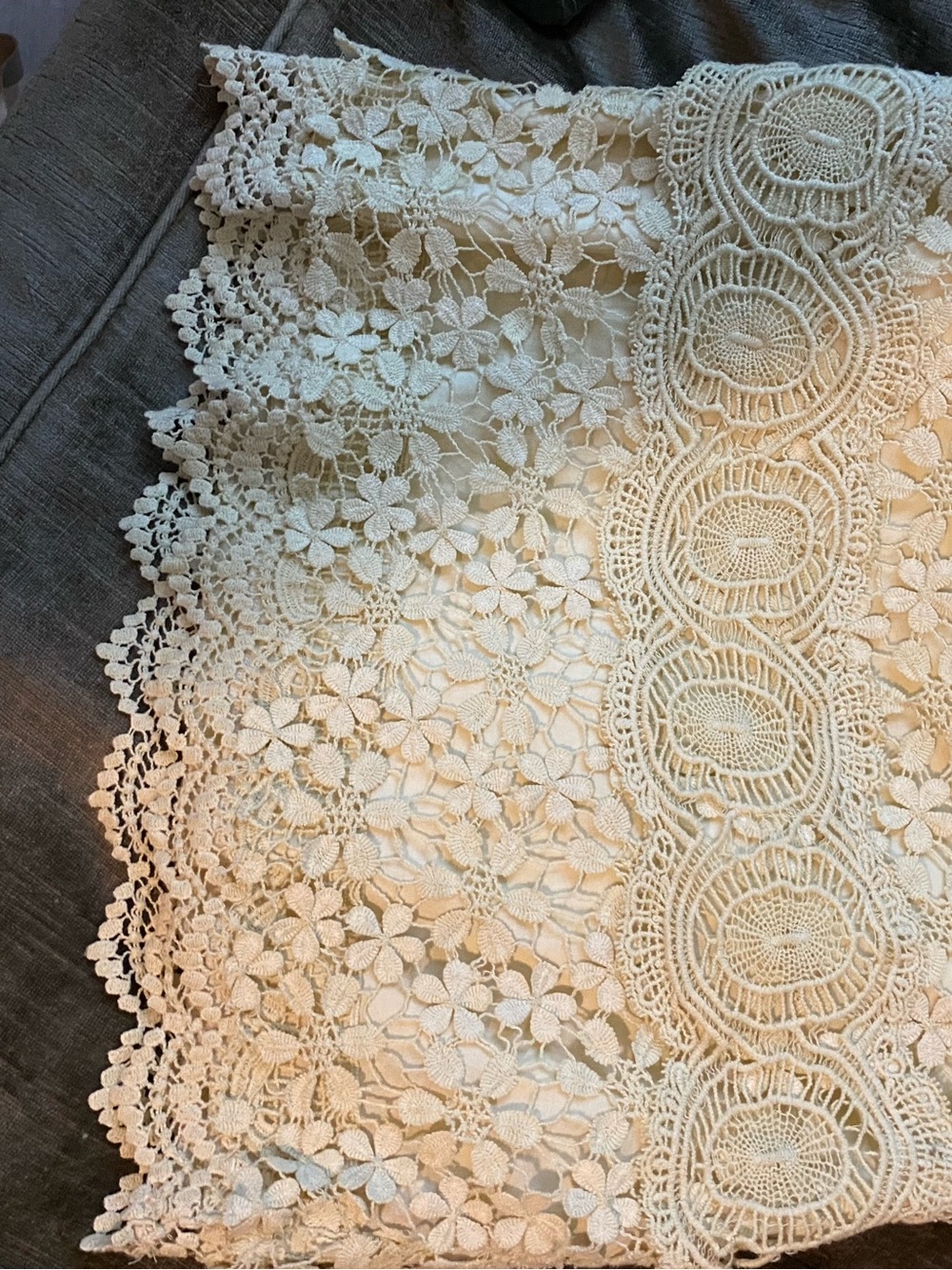 Free People Cream Crochet Mini Skirt